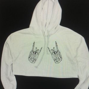 Crop top hoodie long sleeve